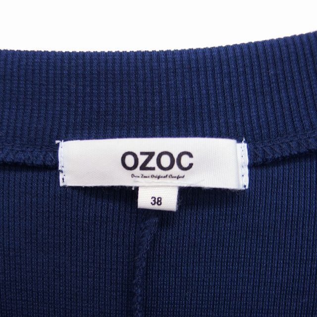 OZOC(オゾック)のオゾック OZOC ニット ワンピース 半袖 Vネック ロング 38 ネイビー レディースのワンピース(ロングワンピース/マキシワンピース)の商品写真