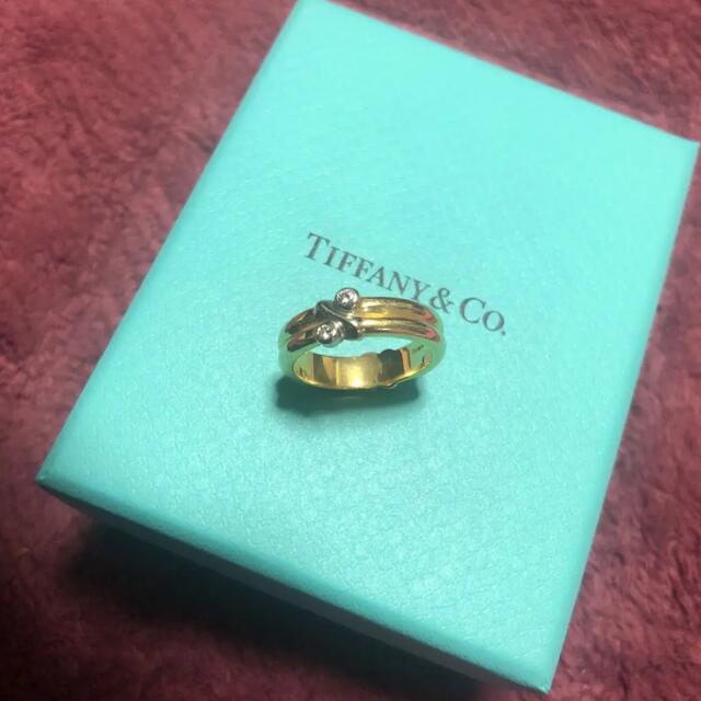 Tiffany & Co.(ティファニー)の希少　ティファニー K18YG ジグネチャーコンビ　ダイヤリング　約11号 レディースのアクセサリー(リング(指輪))の商品写真