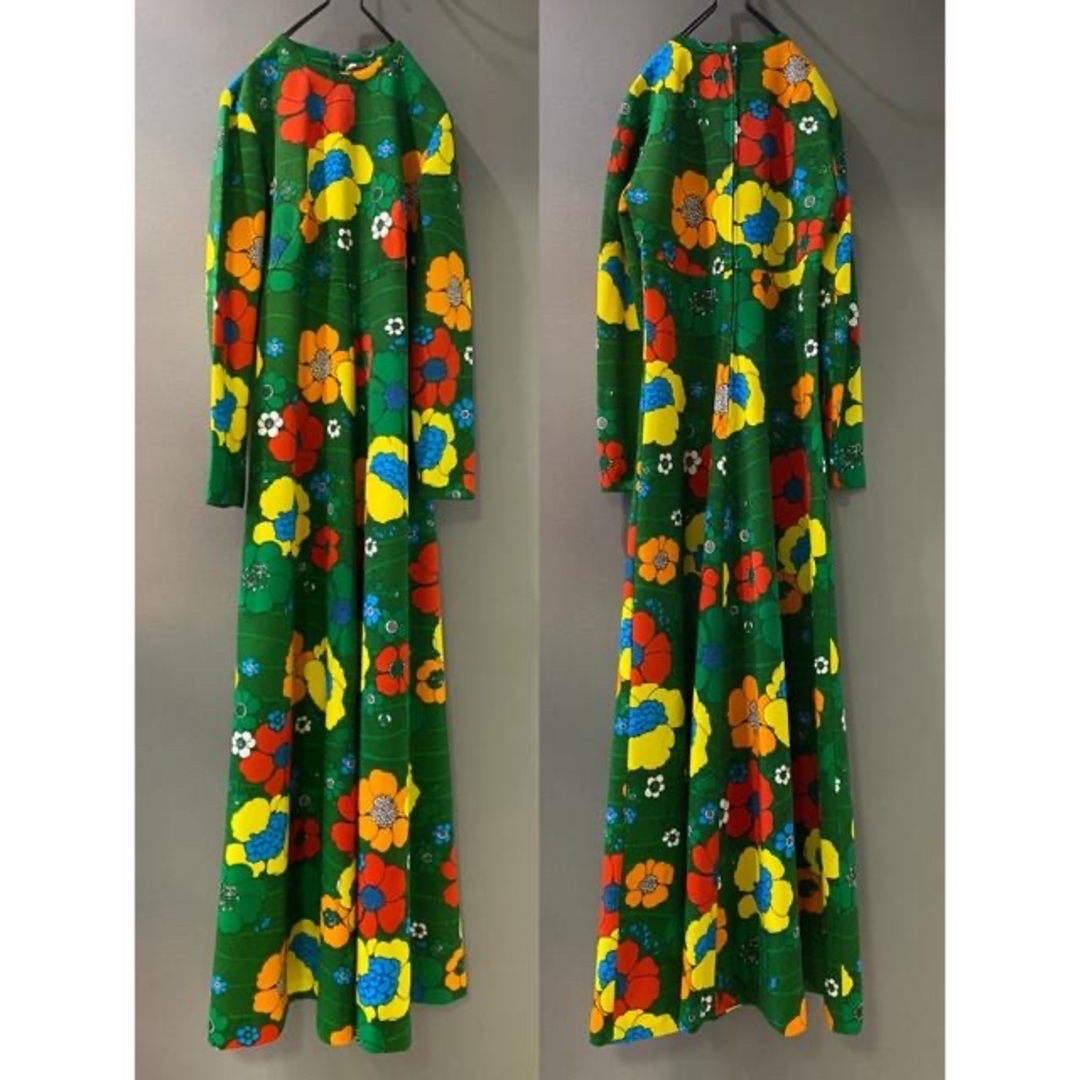 古着 ビンテージ 70s USA 花柄 ワンピース レトロ ヒッピー 総柄 古着 ビンテージ 70s USA 花柄 ワンピース レトロ ヒッピー 総柄