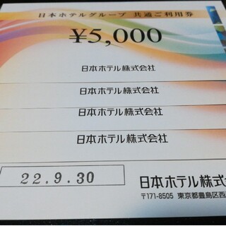 日本ホテルグループ共通ご利用券 5枚 25000円分
