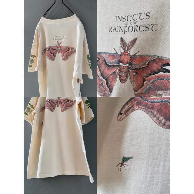 古着 ビンテージ 90s 蝶々 蛾 虫 リアル イラスト Tシャツ 希少 古着 ビンテージ 90s 蝶々 蛾 虫 リアル イラスト Tシャツ 希少