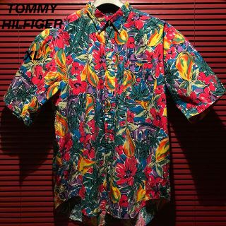 トミーヒルフィガー(TOMMY HILFIGER)の【稀少】90s トミーヒルフィガー 総柄 花柄 BDシャツ (シャツ)