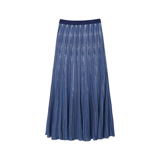 mame(マメ)の値下げ 新品mame Ribbed Knit Flare Skirt blue レディースのスカート(ロングスカート)の商品写真