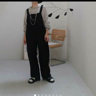 アギュー(ARGUE)のVINTAGE COTTON TWILL OVERALL/BLACK(サロペット/オーバーオール)