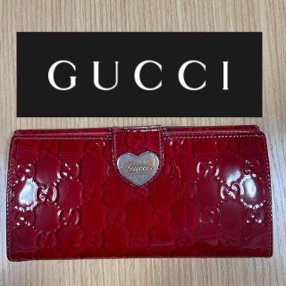 グッチ(Gucci)のグッチ/GUCCI 財布【赤】ハート　限定品　エナメル　長財布(財布)