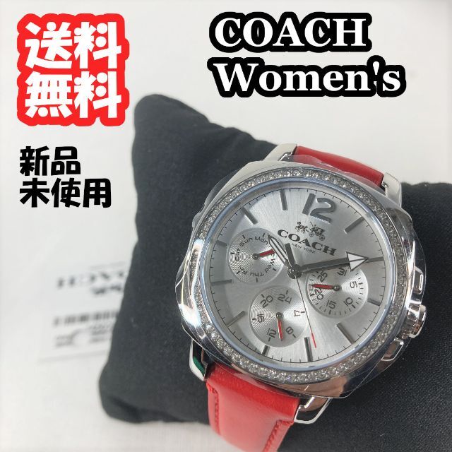 【新品未使用】COACH コーチ レディース腕時計 赤レザー 人気 235ドル商品について