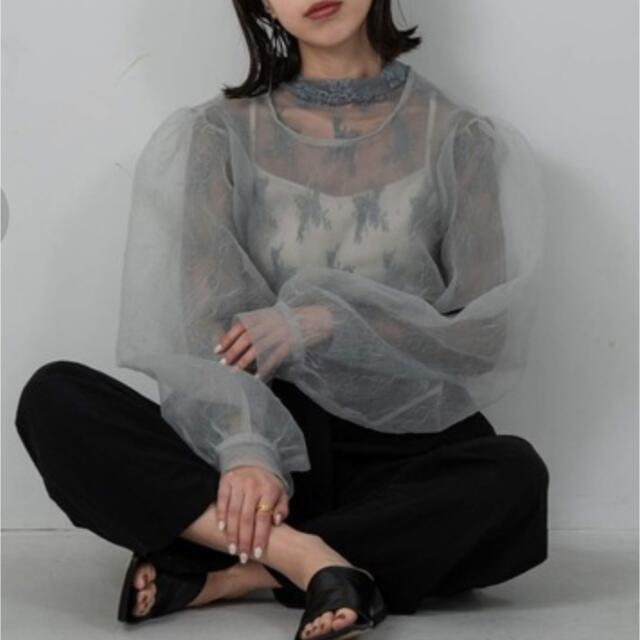 see through lace tops レディースのトップス(シャツ/ブラウス(長袖/七分))の商品写真