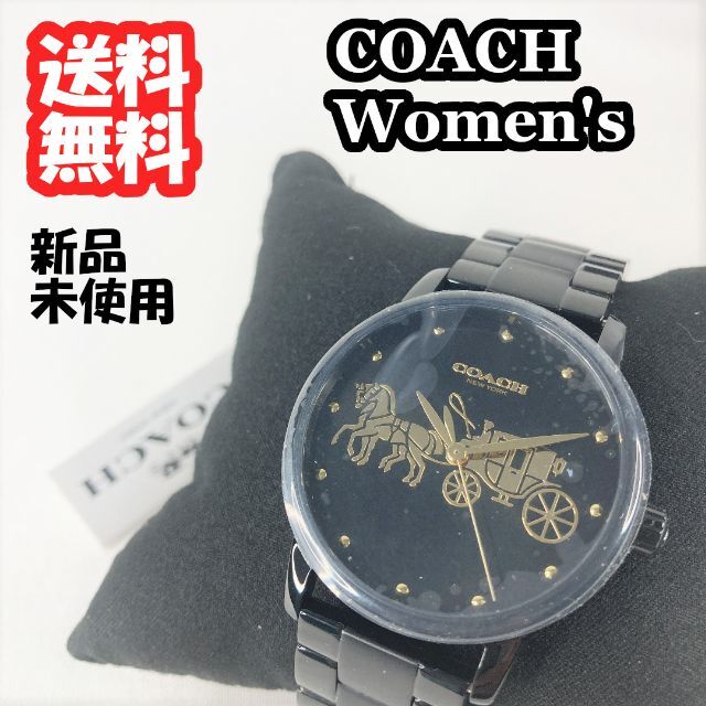 【新品未使用】COACH コーチ レディース腕時計 ブラック 人気 195ドルのサムネイル