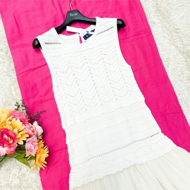 30%割引S激安先着 美品☆エムズグレイシー 膝丈ワンピース グログラン