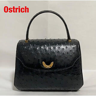 OSTRICH - 【高級】Ostrich　オーストリッチ　ハンドバッグ　ダチョウレザー　リボン金具