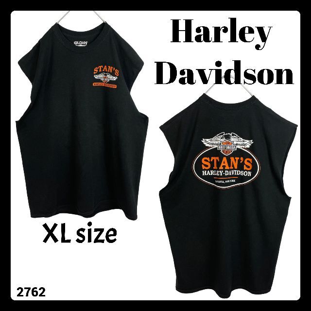 Harley Davidson(ハーレーダビッドソン)のギルダン ハーレーダビッドソン ノースリーブTシャツ ニューヨーク 黒 XL メンズのトップス(Tシャツ/カットソー(半袖/袖なし))の商品写真