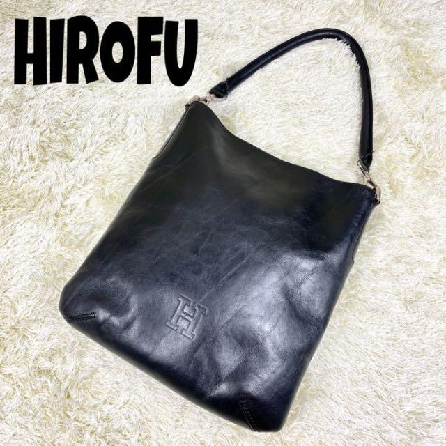 HIROFU ハンドバッグ　ワンショルダー　レザー　プリマ　Hロゴ　ブラック レディースのバッグ(ハンドバッグ)の商品写真