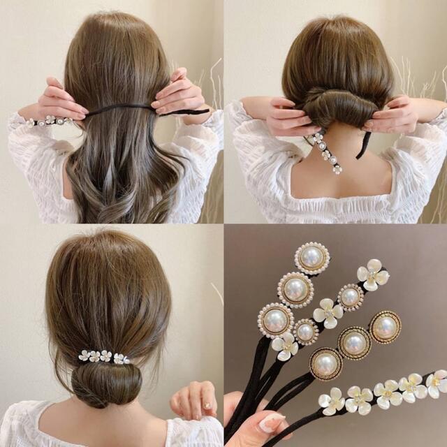 みいさん　デフトバン　花　　ヘアアクセサリー　ヘアアレンジ　クリップ レディースのヘアアクセサリー(その他)の商品写真