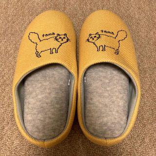 猫柄刺繍ルームシューズスリッパパイル生地新品(スリッパ/ルームシューズ)