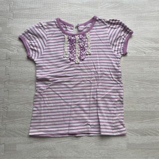 マザウェイズ(motherways)のTシャツ　ボーダー　紫×白 110 マザウェイズ 使用感あり(Tシャツ/カットソー)