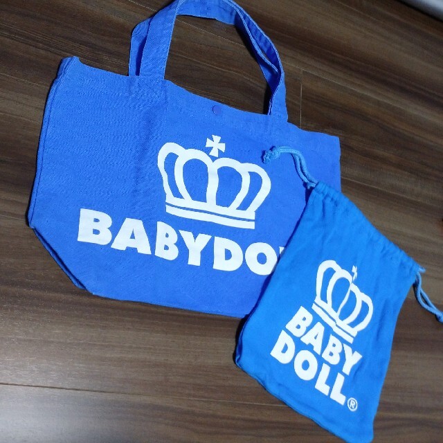 BABYDOLL(ベビードール)のBABYDOLL  水色 トートバッグ 巾着セット キッズ/ベビー/マタニティのこども用バッグ(通園バッグ)の商品写真