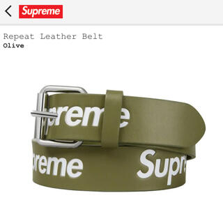 シュプリーム(Supreme)のsupreme Repeat Leather Belt olive　ベルト(ベルト)