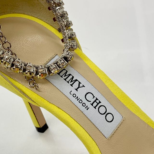 JIMMY CHOO(ジミーチュウ)の4256 未使用 ジミーチュウ スエード ビジュー アンクルストラップ サンダル レディースの靴/シューズ(サンダル)の商品写真