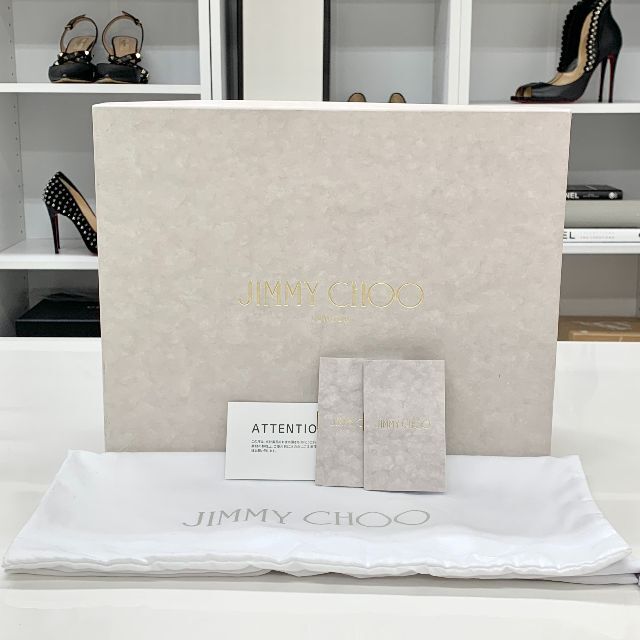 JIMMY CHOO(ジミーチュウ)の4256 未使用 ジミーチュウ スエード ビジュー アンクルストラップ サンダル レディースの靴/シューズ(サンダル)の商品写真