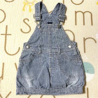 ベビーギャップ(babyGAP)のbaby gap ヒッコリー柄デニムオーバーオール　70(カバーオール)