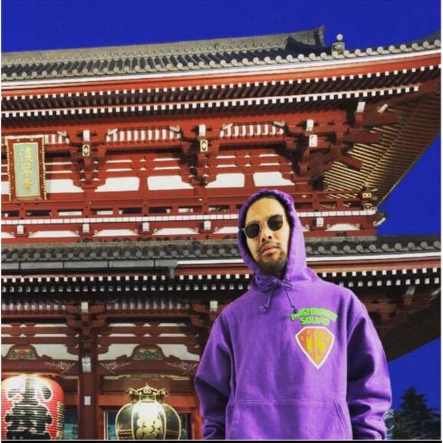 込 MASTERPIECE SOUND LOGO HOODIE PURPLE L