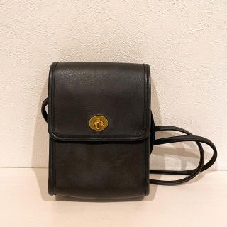 コーチ(COACH)の【美品】オールドコーチ ミニショルダーバッグ ポシェット ブラック(ショルダーバッグ)