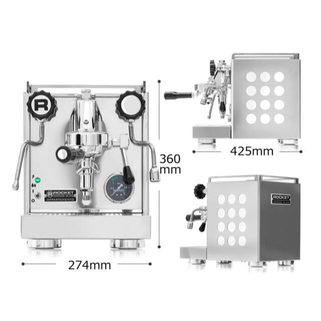 ROCKET/Appartamento(ブラック/ホワイト) エスプレッソマシン スマホ/家電/カメラの調理家電(エスプレッソマシン)の商品写真