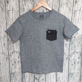 ショット(schott)のSchott星スタッズ胸レザーポケットTシャツショットワンスターグレー(Tシャツ/カットソー(半袖/袖なし))