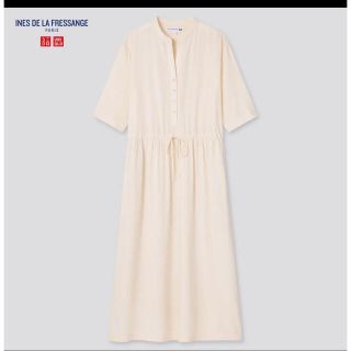 ユニクロ(UNIQLO)のレーヨンギャザーワンピース　半袖(ロングワンピース/マキシワンピース)