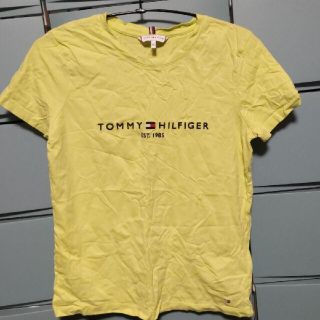 トミーヒルフィガー(TOMMY HILFIGER)のトミーヒルフィガー　エンブロイダリーコットンＴシャツ　XS　イエロー(Tシャツ(半袖/袖なし))