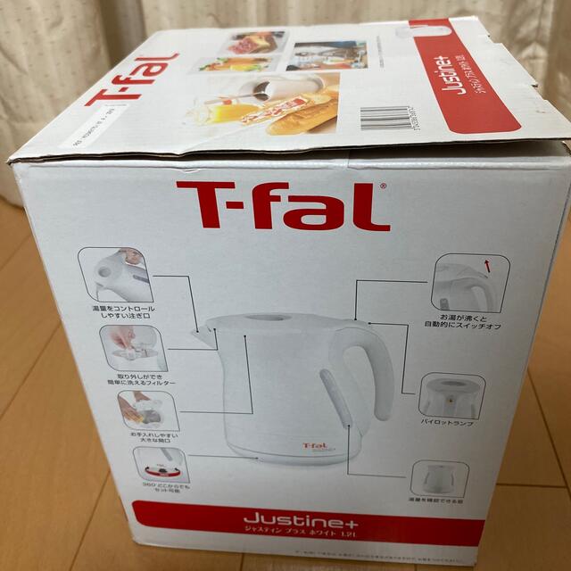 T-fal(ティファール)の【新品 未使用】T-fal 電子ケトル 1.2L ホワイト ジャスティンプラス スマホ/家電/カメラの生活家電(電気ケトル)の商品写真