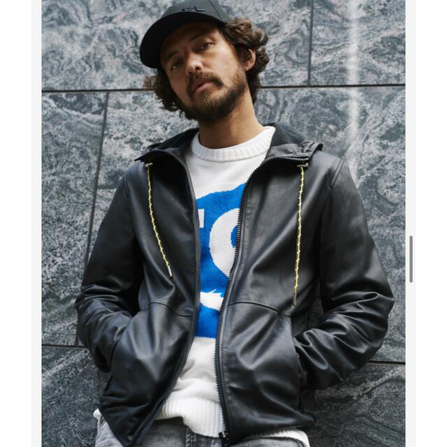 素敵でユニークな DIESEL レザーパーカ カバー付 レザージャケット