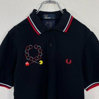 フレッドペリー(FRED PERRY)の【コラボ】フレッドペリー×パックマン×テンドゥテン　ポロシャツ　ロゴ 刺繍　黒色(ポロシャツ)