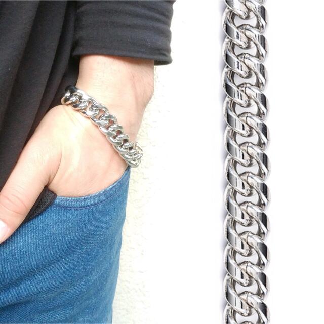 輝い ブレスレット シルバーアクセサリー バングル 太め ヒップホップ シルバーアクセサリー バングル ブレスレット チェーン メンズ ヒップホップ