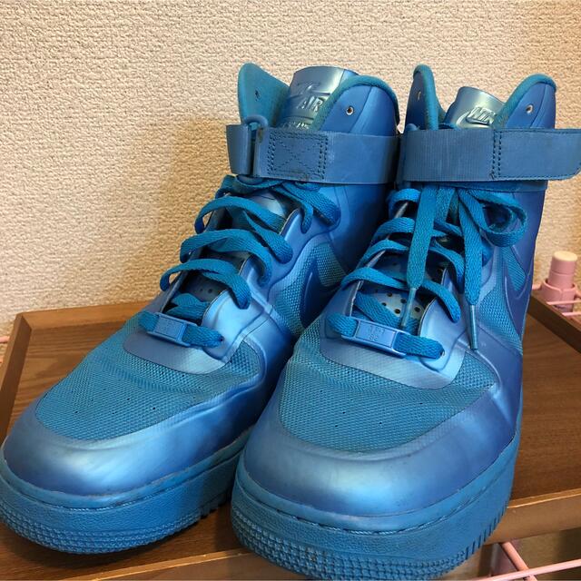 大人気定番商品 エアフォース1ブルーグローHI PRM HYP BLUE VOLTエア