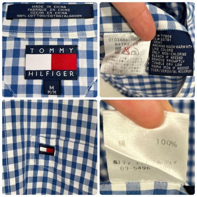 TOMMY HILFIGER(トミーヒルフィガー)の【90s・美品】トミーヒルフィガー　半袖シャツ　ギンガムチェック柄　ロゴ 刺繍 メンズのトップス(シャツ)の商品写真