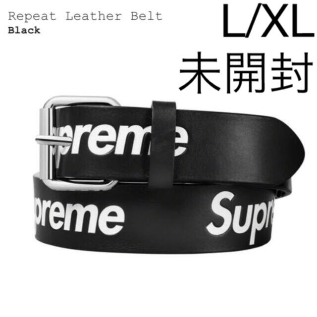 Supreme Repeat Leather Belt Black L/XL