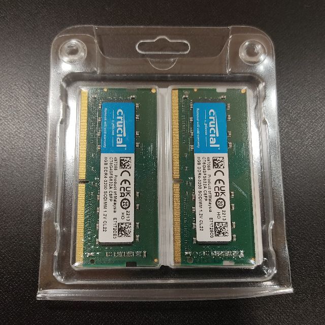 8GBx2枚組 crucial CT2K8G4SFS832A DDR4-3200 1