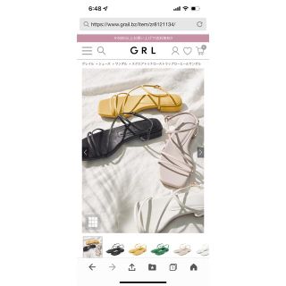 グレイル(GRL)のグレイル　サンダル　黄色　新品(サンダル)