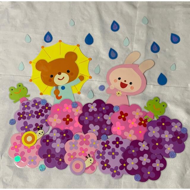保育壁面　紫陽花 ハンドメイドの素材/材料(型紙/パターン)の商品写真