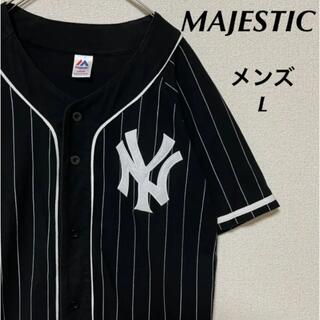 マジェスティック(Majestic)のMAJESTIC ニューヨークヤンキース　ベースボールシャツ メンズ　L(ウェア)