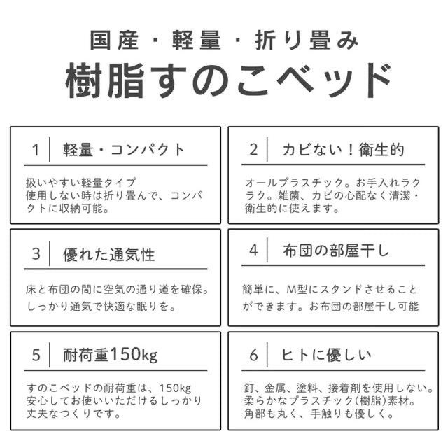 お値下げ。樹脂すのこ シングル アイボリー インテリア/住まい/日用品のベッド/マットレス(すのこベッド)の商品写真