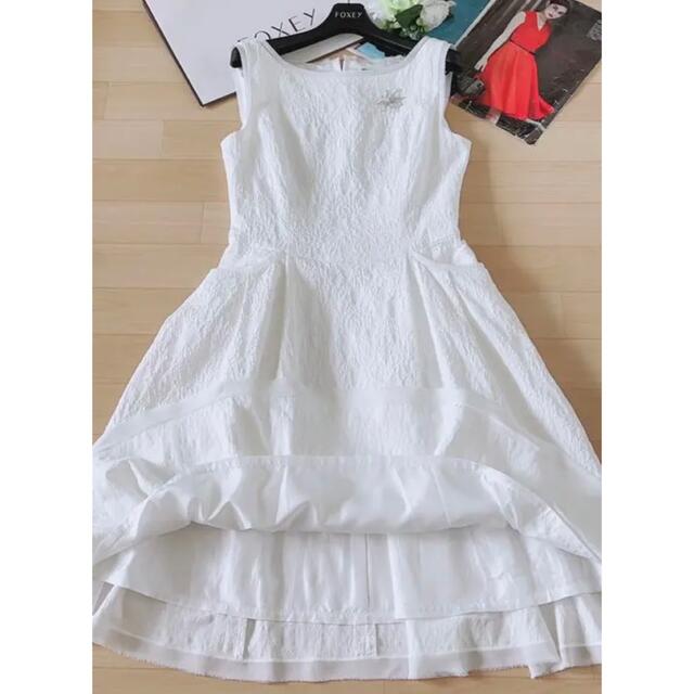 フォトジェ FOXEY - 極美品!FOXEYワッフルレディーワンピース総柄 40
