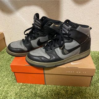 ナイキ(NIKE)の1999年初期復刻ナイキダンクハイ黒グレー28cm(スニーカー)