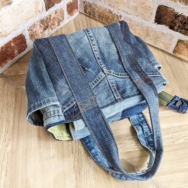 デニムリメイク 👖 handbag👜 ハンドメイドのファッション小物(バッグ)の商品写真