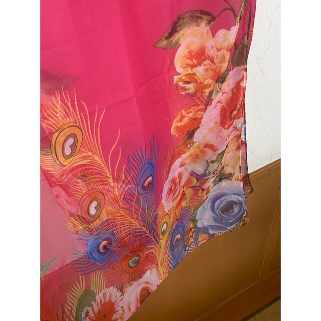 シフォンストール☆ピンク レディースのファッション小物(ストール/パシュミナ)の商品写真