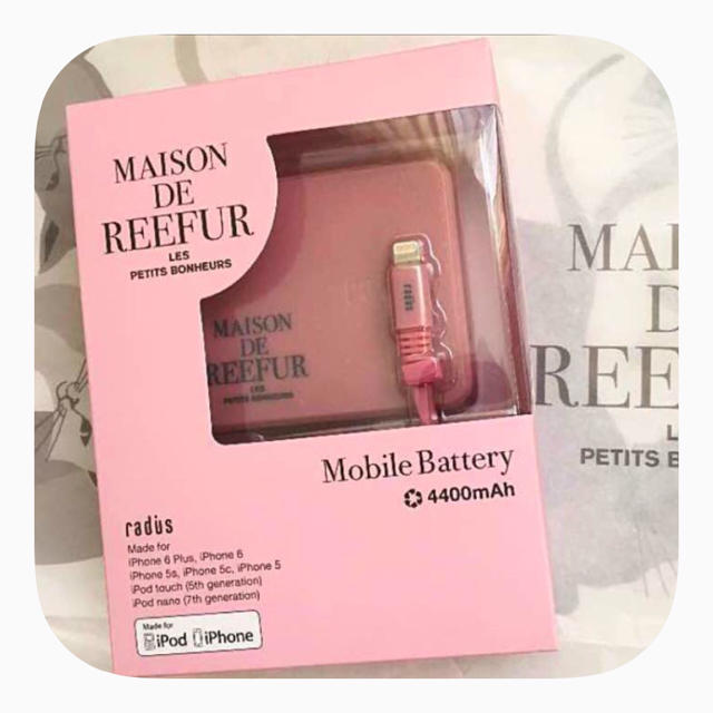 Maison de Reefur(メゾンドリーファー)のReefur ▷ 新品 バッテリー ▷ 梨花 スマホ/家電/カメラのスマートフォン/携帯電話(バッテリー/充電器)の商品写真