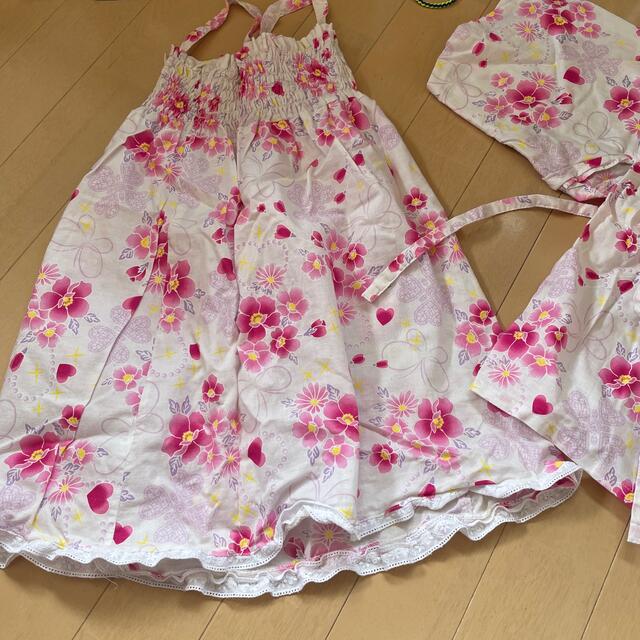 浴衣　ワンピースタイプ キッズ/ベビー/マタニティのキッズ服女の子用(90cm~)(甚平/浴衣)の商品写真