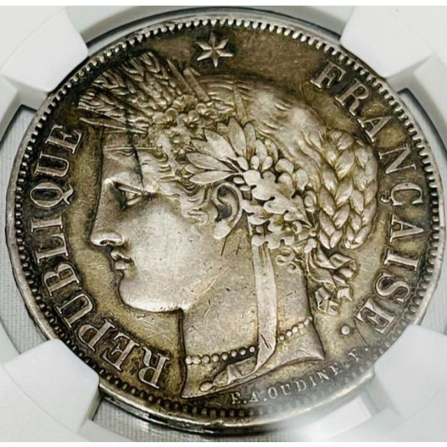 格安即決 『NGC AU53』フランス第二共和政5フラン銀貨(1849年)A 旧貨幣