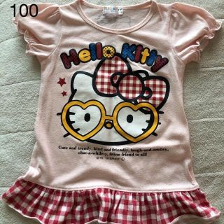 ハローキティ(ハローキティ)のハローキティ☆100㎝チュニックTシャツ(ワンピース)